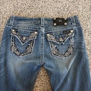 Miss Me Medium Blue Bootcut Jeans with Embellished Back Pockets